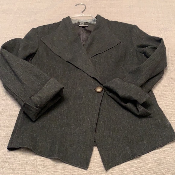 J. Jill Black Heather Blazer Jacket 3/4 Length Sleeves Size 6 Like New - Picture 12 of 14